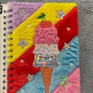 Colorful Fuzzy Kids Journal with Ice Cream Design